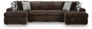 Midnight-Madness Double Chaise Sectional - Chocolate