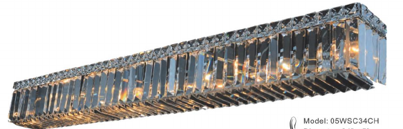 05WSC34CH 34" X 5" RIYADH CHROME WALL SCONCE - 210000006698