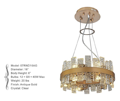 07RND16AG  ROUND 16 X 6 - COSMO ANTIQUE GOLD - 210000006518