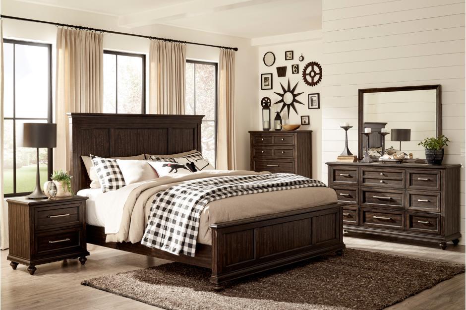 Cardano 6 Piece Eastern King Bedroom Set In Driftwood Charcoal 1689K-1Ek-6Set | Homelegance