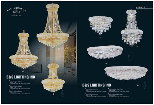 1006F-OV 18X30 GOLD CHANDELIER FLUSH WITH LED COLOR CHANGE (CB168)(FO185) - 210000000125