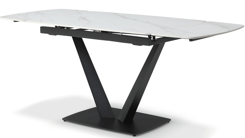 109 Dining Table w/ Extension White Ceramic - i38298