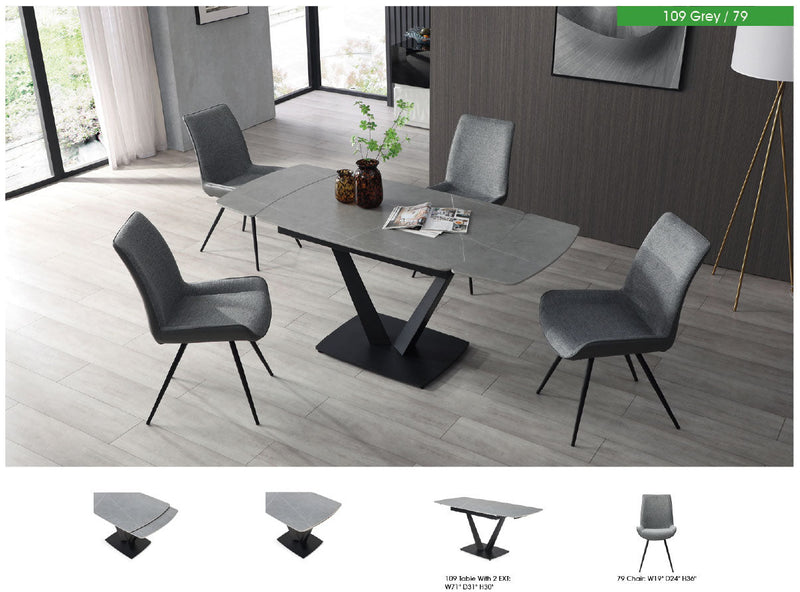 109 Grey Table with 79 Chairs SET - p13231