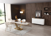 109 Table Golden With 2107 Chairs Set - DMV Furniture