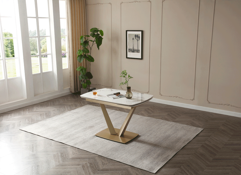 109 Table Golden With 2107 Chairs Set - DMV Furniture