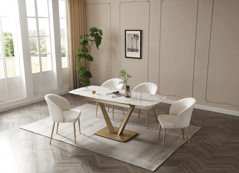 109 Table Golden with 2107 Chairs SET - p13232