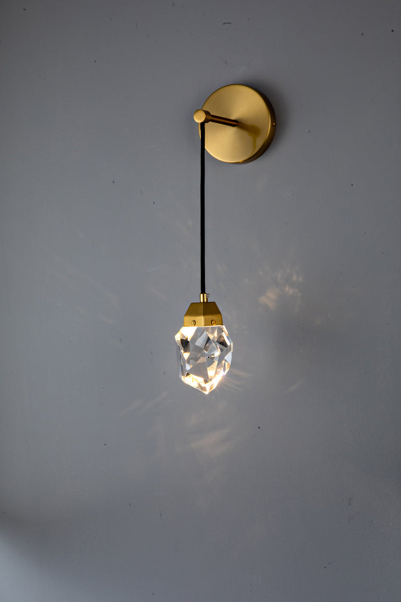 1101WALL1AG 6"X5"X26" MODERN GLASS DROP (1 CRYSTAL DROP) - 210000007881