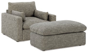 Dramatic Chair and Ottoman in Granite from Ashley - DMV Furniture