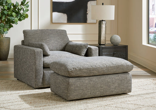 Dramatic Chair and Ottoman in Granite from Ashley - DMV Furniture