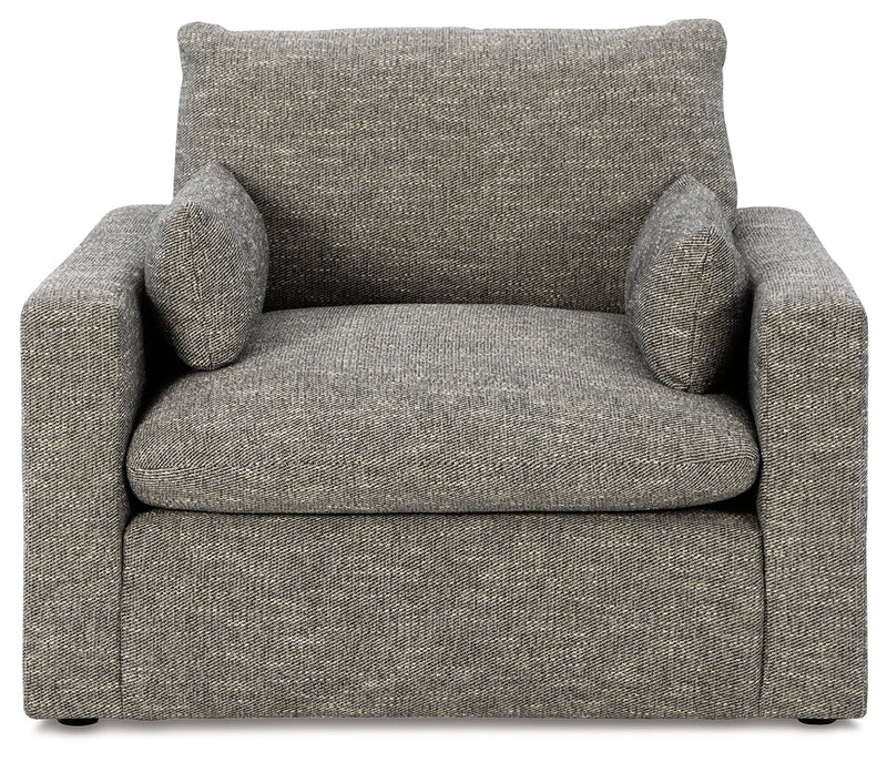 Dramatic Chair and Ottoman in Granite from Ashley - DMV Furniture