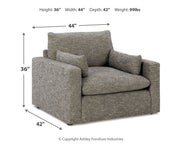 Dramatic Chair and Ottoman in Granite from Ashley - DMV Furniture