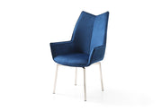 1218 Swivel Dining Chair Navy Blue Fabric - DMV FurnitureDining Chair