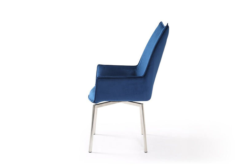 1218 Swivel Dining Chair Navy Blue Fabric - DMV FurnitureDining Chair