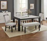 Jules Black/Light Gray Faux Marble Dining Set from Crown Mark - DMV Furniture