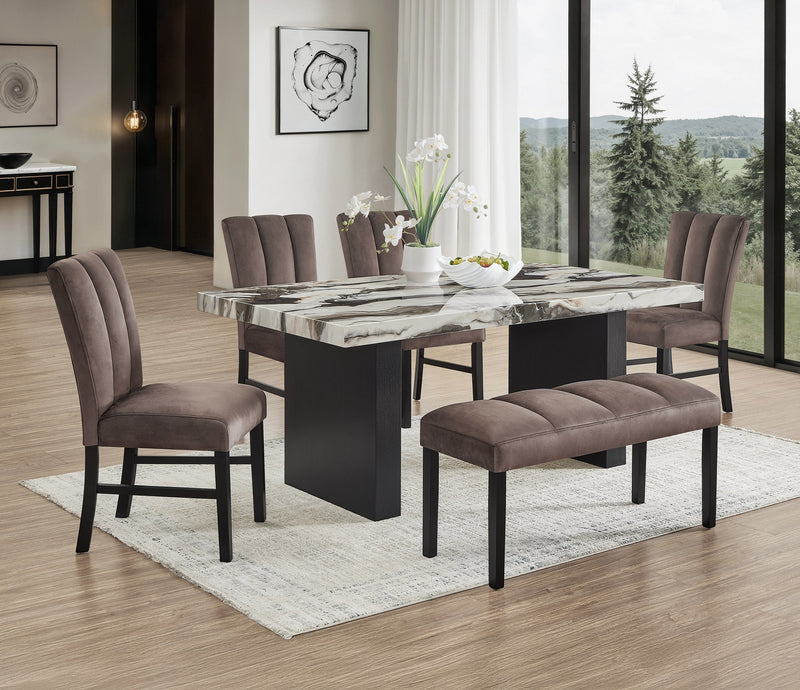 Vega Black/Brown Side Chair, Set of 2 from Crown Mark - DMV Furniture