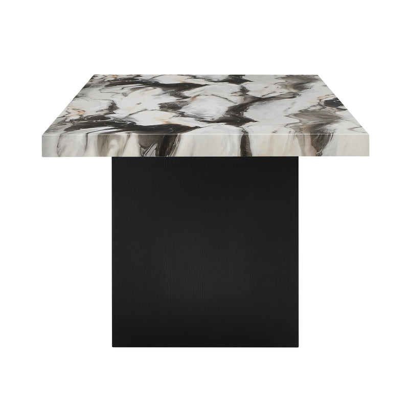 Vega Black/Brown Faux Marble Dining Set from Crown Mark - DMV Furniture
