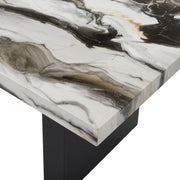 Vega Black/Brown Faux Marble Dining Set from Crown Mark - DMV Furniture