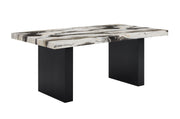 Vega Black/Brown Faux Marble Dining Set from Crown Mark - DMV Furniture