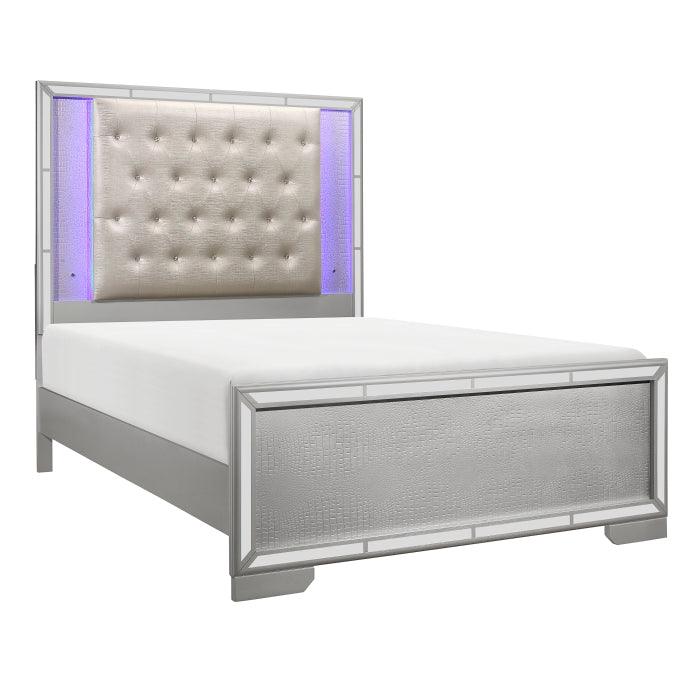 Aveline 4 Piece Queen Bedroom Set In Silver 1428Sv-1*4 | Homelegance