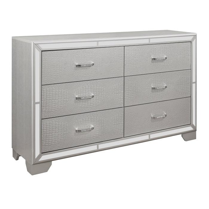 Aveline 4 Piece Queen Bedroom Set In Silver 1428Sv-1*4 | Homelegance