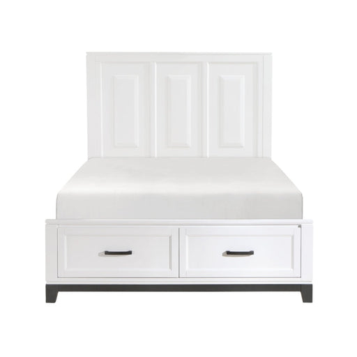 1450WH-1* (3) Queen Platform Bed with Footboard Storage - 1450WH-1*