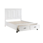 1450WH-1* (3) Queen Platform Bed with Footboard Storage - 1450WH-1*