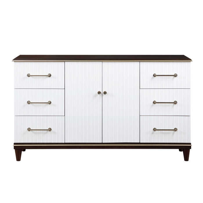 Niles Dresser in White and Cherry 1451-5 | Homelegance
