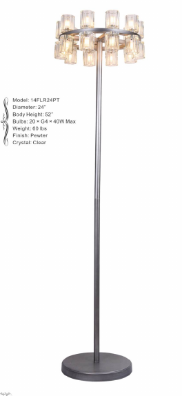 14FLR24PT 24" X 52" KYOTO PEWTER FLOOR LAMP - 210000006542