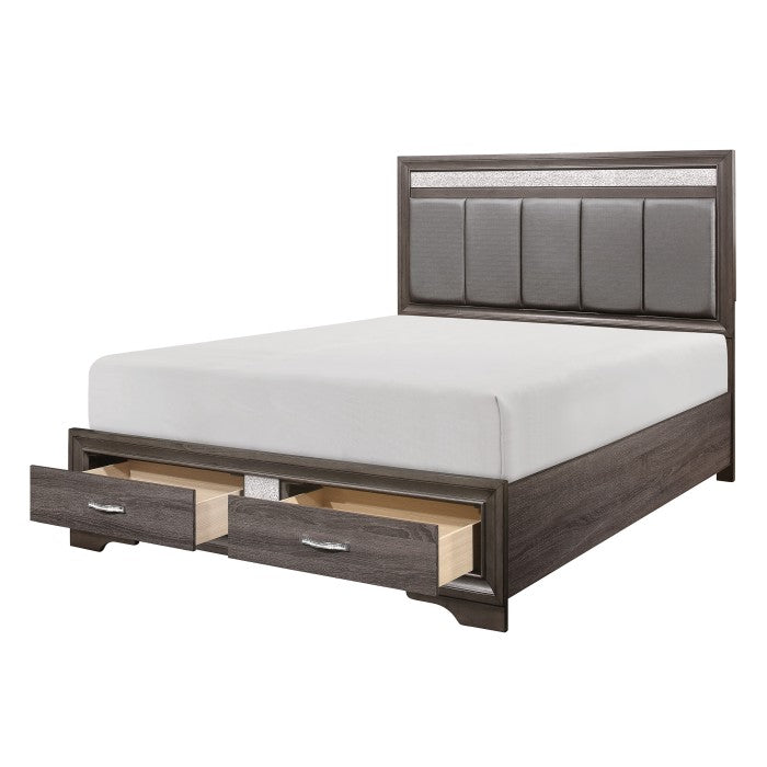 1505-1* (3) Queen Platform Bed with Footboard Storage - 1505-1*