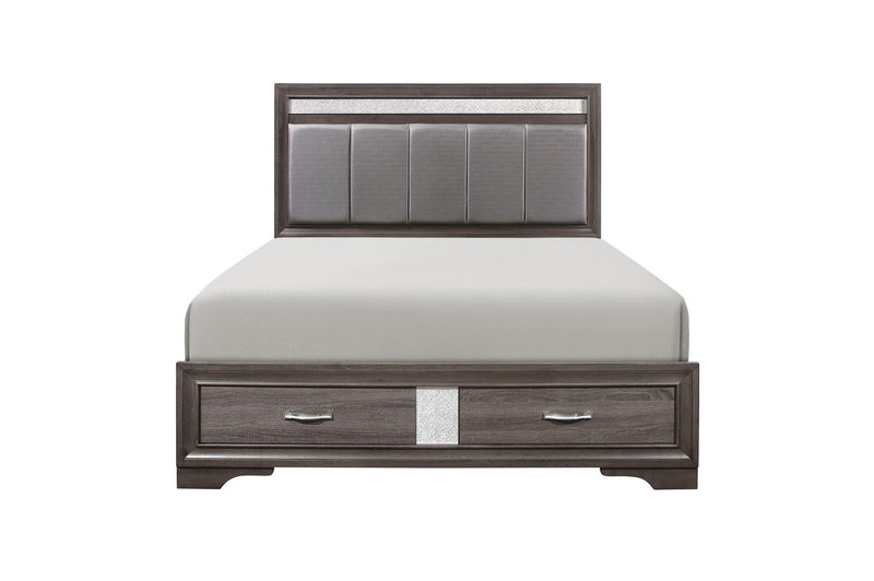 Luster 5 Piece Eastern King Platform Bedroom Set In Gray 1505K-1Ek-5Set | Homelegance