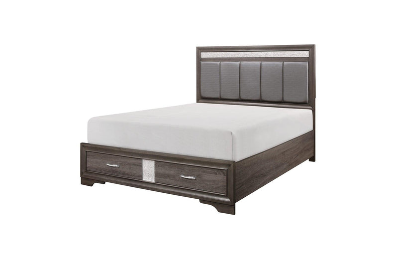 Luster 5 Piece Eastern King Platform Bedroom Set In Gray 1505K-1Ek-5Set | Homelegance