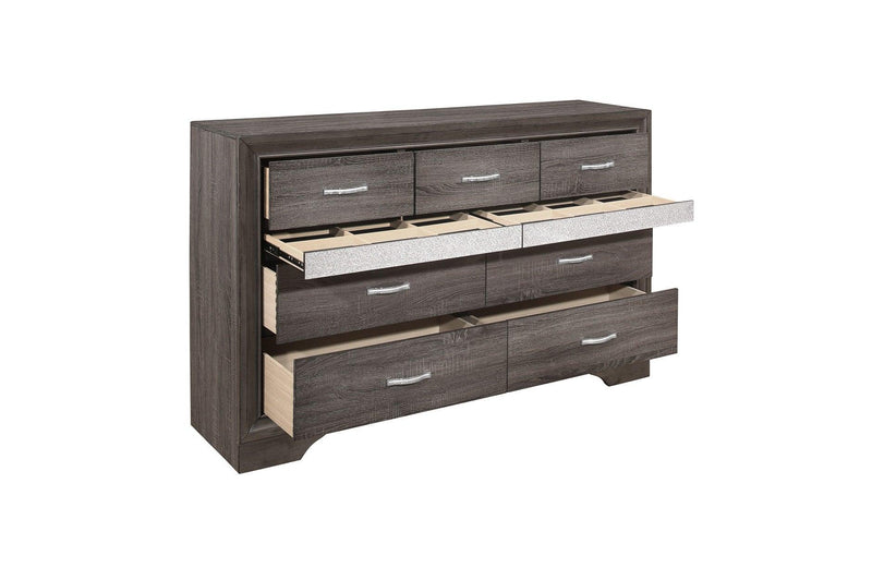 Luster 5 Piece Eastern King Platform Bedroom Set In Gray 1505K-1Ek-5Set | Homelegance