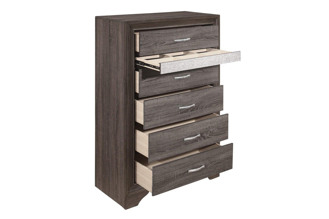Luster 6 Piece Eastern King Platform Bedroom Set In Gray 1505K-1Ek-6Set | Homelegance