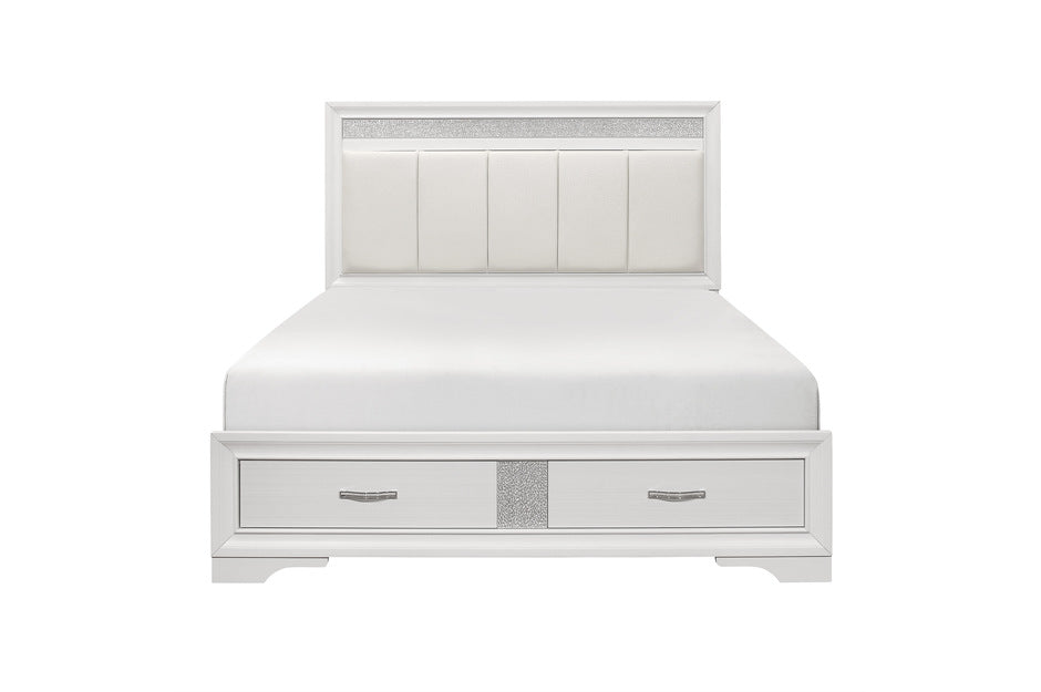 Luster 5 Piece Eastern King Platform Bedroom Set In White 1505WK-1EK-5Set | Homelegance
