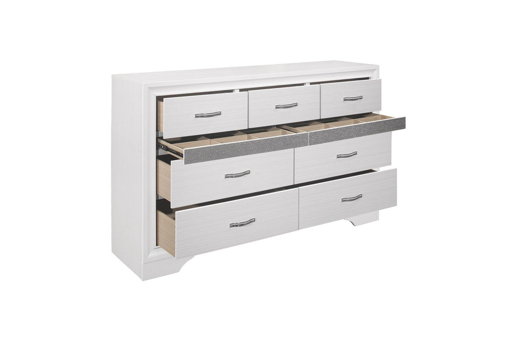 Luster 5 Piece Queen Platform Bedroom Set In White 1505W-1-5Set | Homelegance