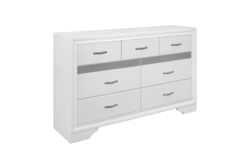 Luster 5 Piece Eastern King Platform Bedroom Set In White 1505WK-1EK-5Set | Homelegance