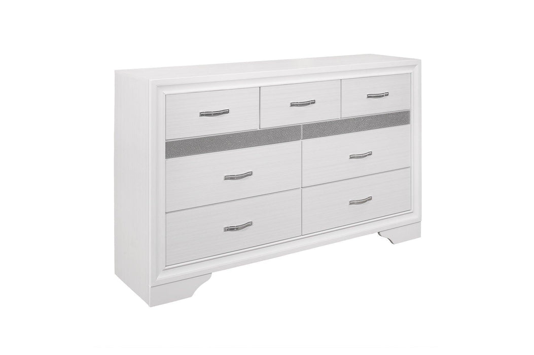 Luster 5 Piece Queen Platform Bedroom Set In White 1505W-1-5Set | Homelegance