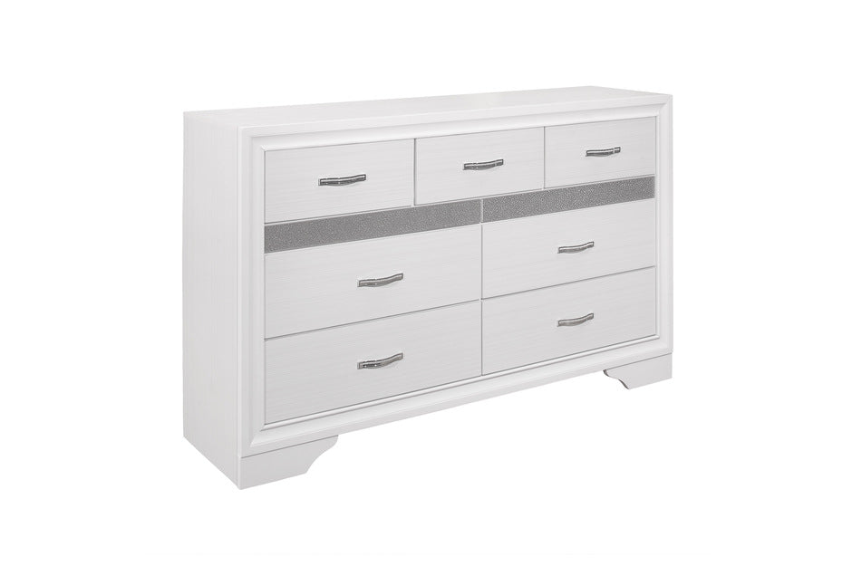 Luster 5 Piece Eastern King Platform Bedroom Set In White 1505WK-1EK-5Set | Homelegance