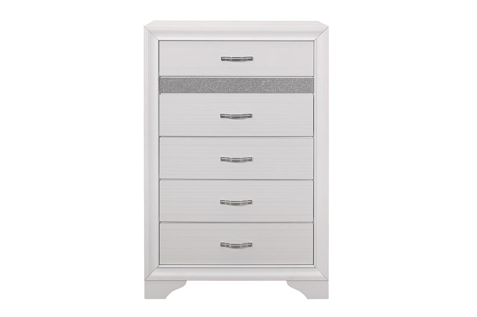 Luster 5 Piece Eastern King Platform Bedroom Set In White 1505WK-1EK-5Set | Homelegance