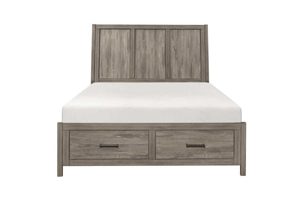Bainbridge Queen Platform Bed With Footboard Storage In Weathered Gray 1526-1* | Homelegance
