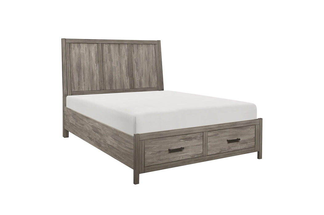 Bainbridge Queen Platform Bed With Footboard Storage In Weathered Gray 1526-1* | Homelegance