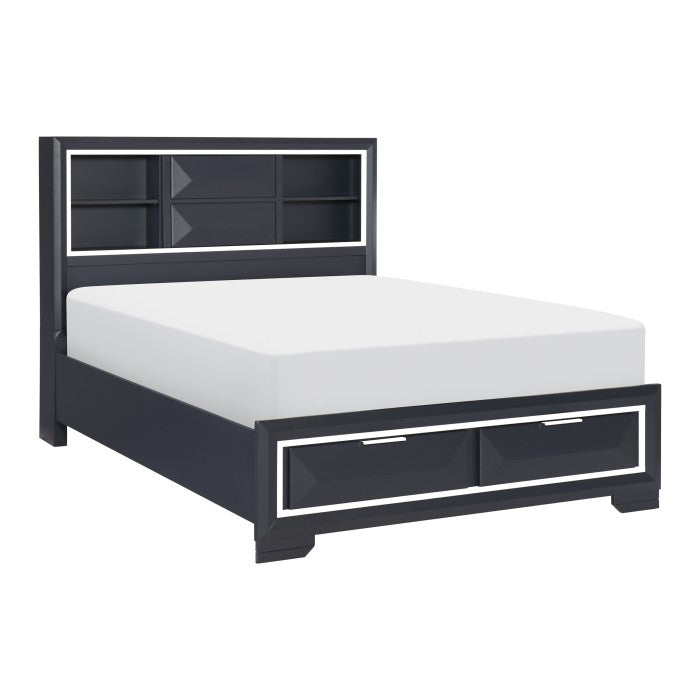 1553K-1EK* (3) Eastern King Platform Bed with Footboard Storage - 1553K-1EK*