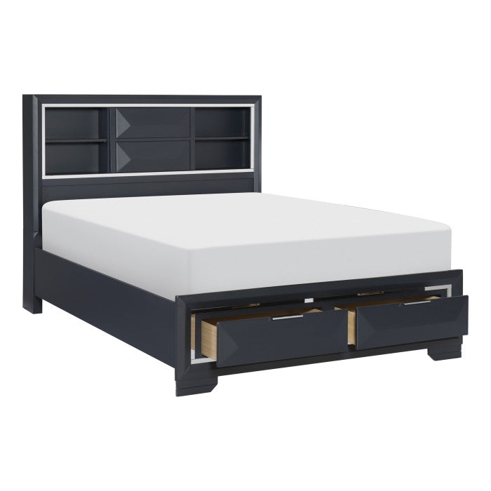1553K-1EK* (3) Eastern King Platform Bed with Footboard Storage - 1553K-1EK*