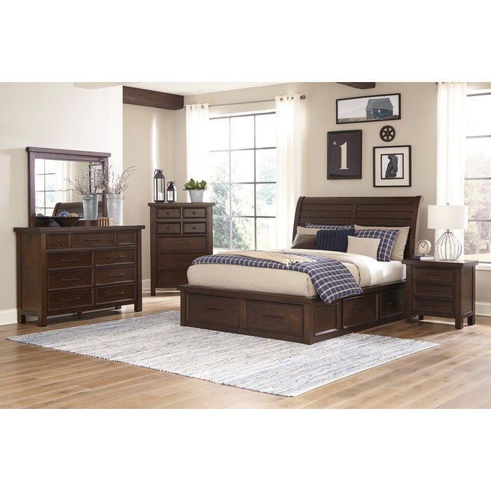 1559-1* (4) Queen Platform Bed with Storage Footboard and Side Rails - 1559-1*