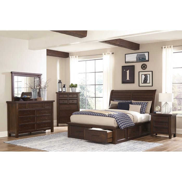 1559-1* (4) Queen Platform Bed with Storage Footboard and Side Rails - 1559-1*