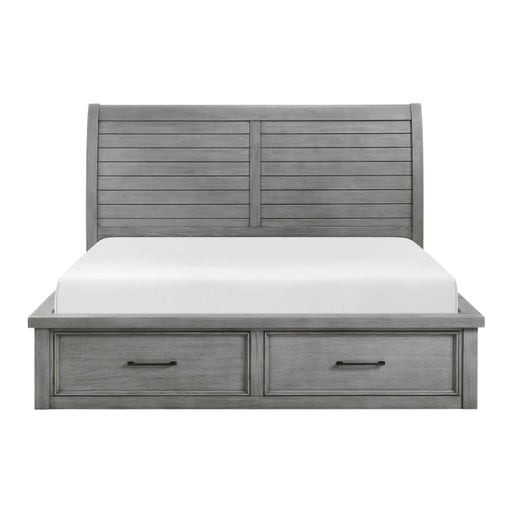 1559DG-1* (4) Queen Platform Bed with Storage Footboard and Side Rails - 1559DG-1*