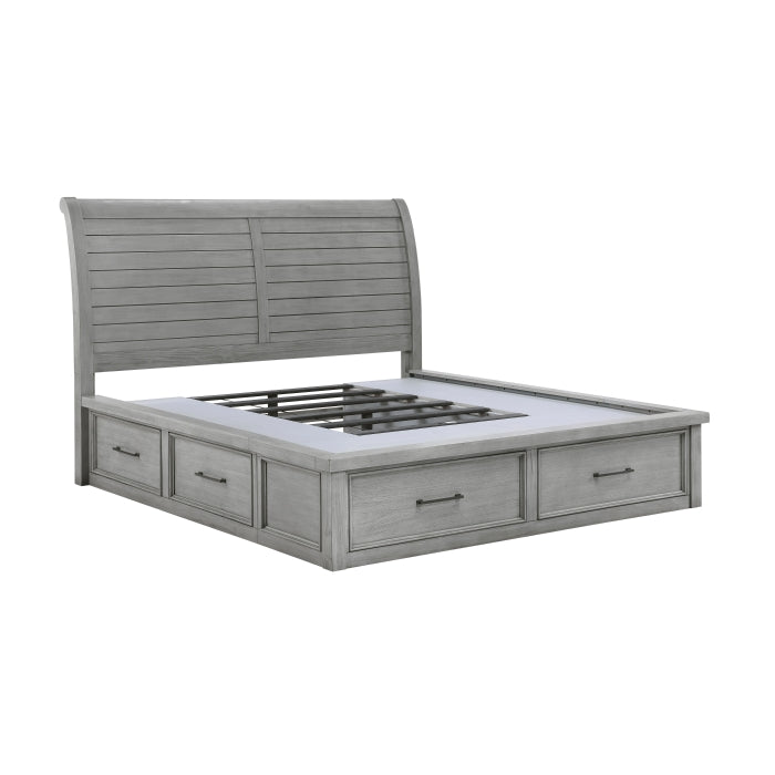 1559DGK-1CK* (4) California King Platform Bed with Storage Footboard and Side Rails - 1559DGK-1CK*