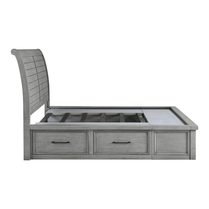 1559DGK-1CK* (4) California King Platform Bed with Storage Footboard and Side Rails - 1559DGK-1CK*