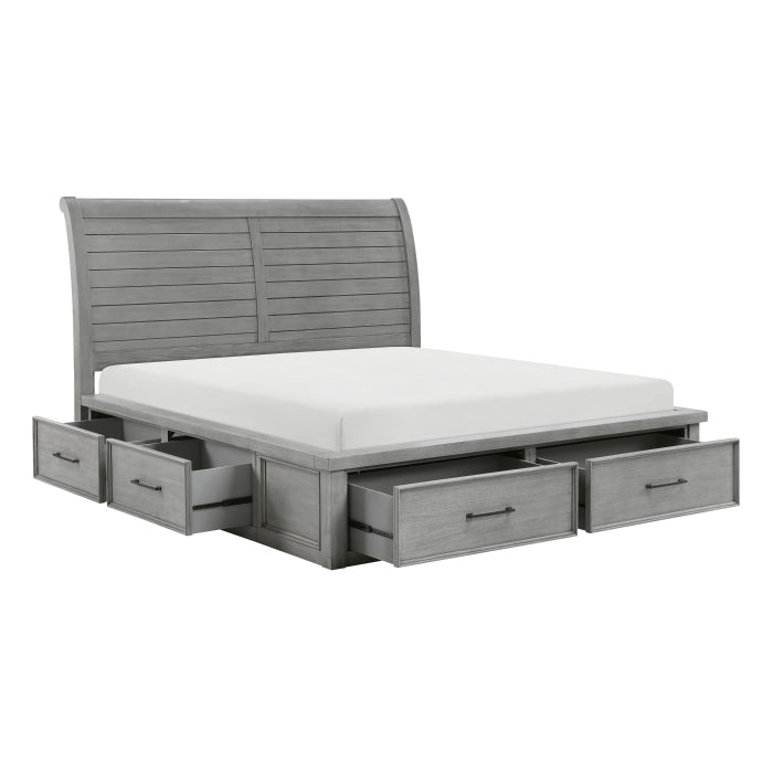 1559DGK-1CK* (4) California King Platform Bed with Storage Footboard and Side Rails - 1559DGK-1CK*