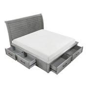 1559DGK-1CK* (4) California King Platform Bed with Storage Footboard and Side Rails - 1559DGK-1CK*